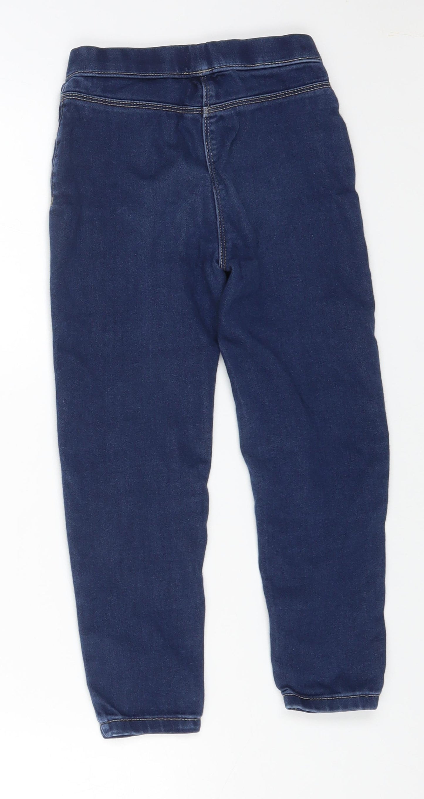 George Girls Blue Cotton Jegging Jeans Size 5-6 Years Regular Pullover