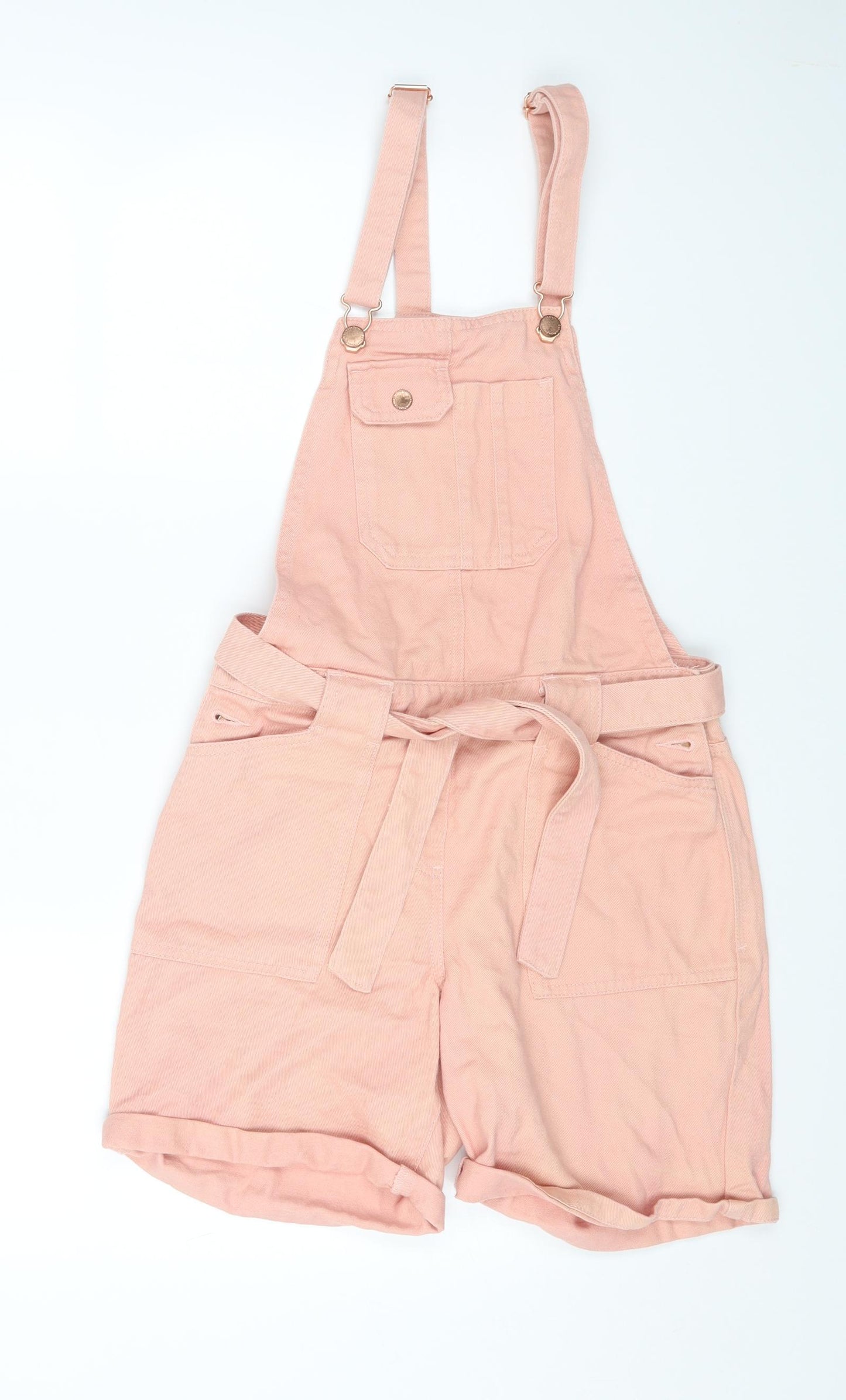 NEXT Girls Pink Cotton Dungaree One-Piece Size 16 Years Button