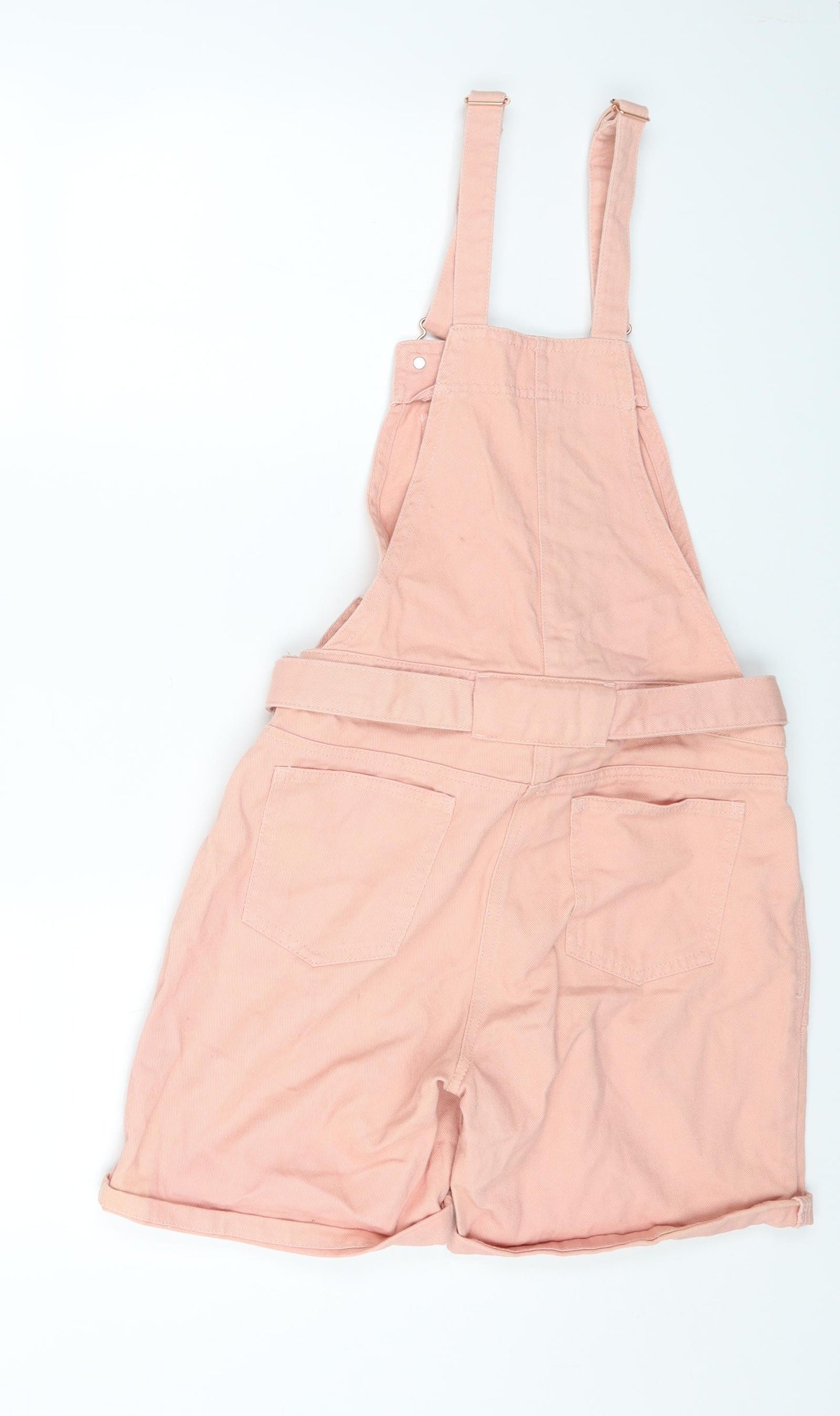 NEXT Girls Pink Cotton Dungaree One-Piece Size 16 Years Button