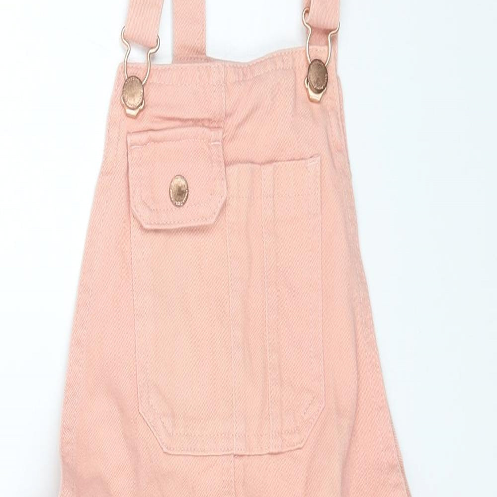 NEXT Girls Pink Cotton Dungaree One-Piece Size 16 Years Button