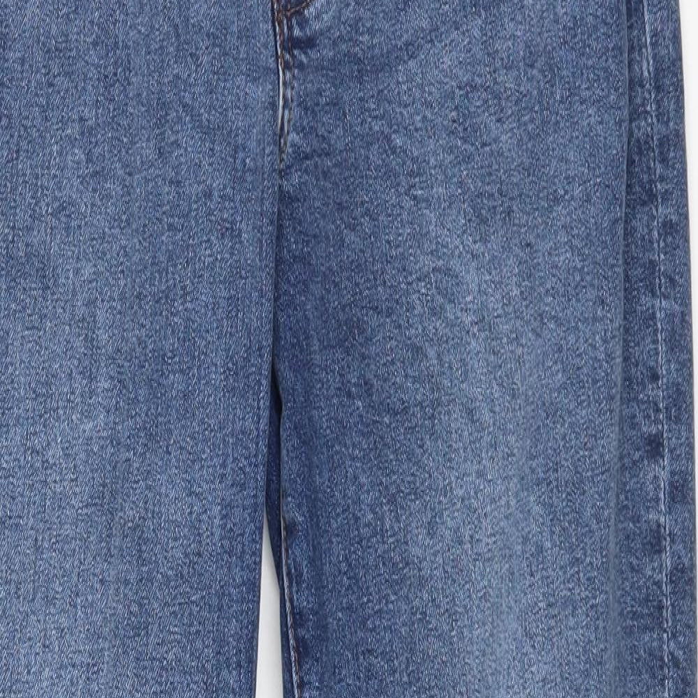 H&M Womens Blue Cotton Tapered Jeans Size 12 L26 in Regular Button