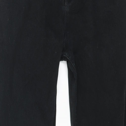 Denim & Co. Womens Black Cotton Straight Jeans Size 32 in L32 in Regular Zip