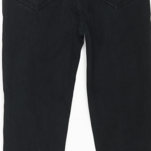 Denim & Co. Womens Black Cotton Straight Jeans Size 32 in L32 in Regular Zip