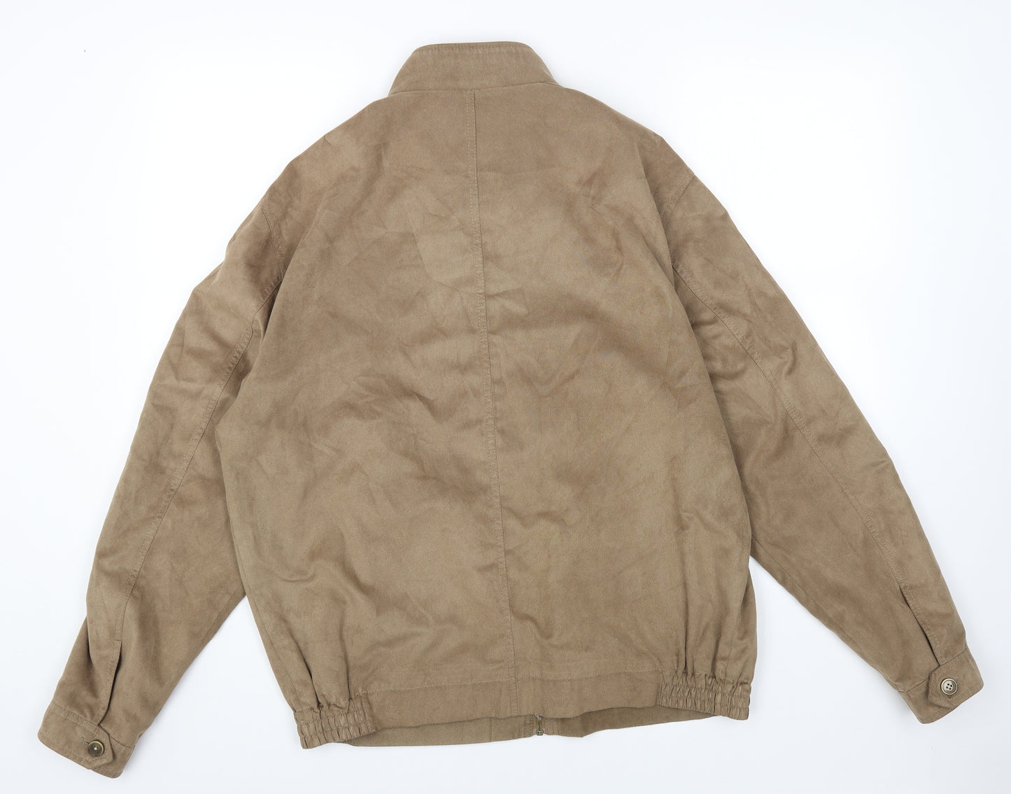 Marks and Spencer Mens Beige Bomber Jacket Jacket Size L Zip