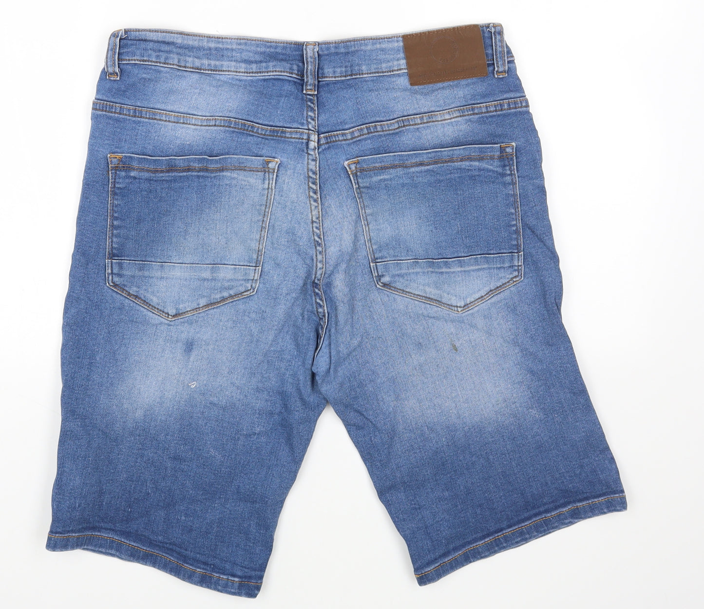 Denim & Co. Mens Blue Cotton Bermuda Shorts Size 34 in L9 in Regular Button