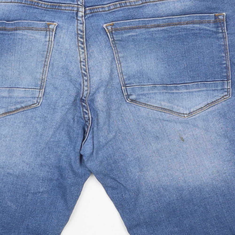 Denim & Co. Mens Blue Cotton Bermuda Shorts Size 34 in L9 in Regular Button
