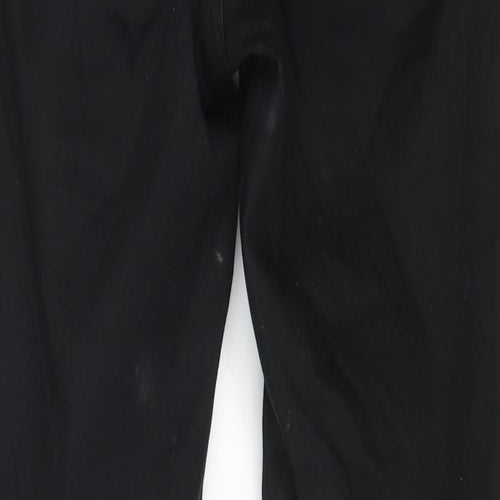 F&F Womens Black Cotton Straight Jeans Size 6 L26 in Regular Button