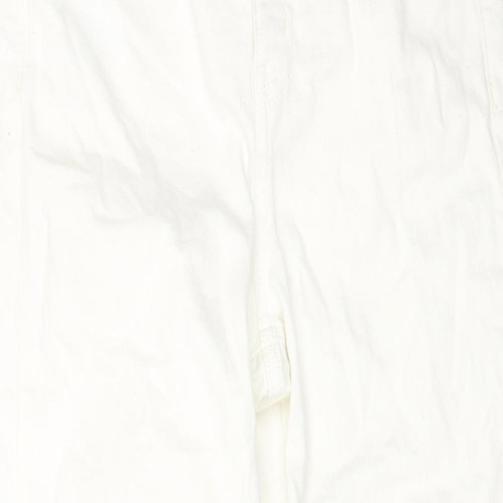 Marks and Spencer Womens White Cotton Tapered Jeans Size 8 L24 in Regular Button