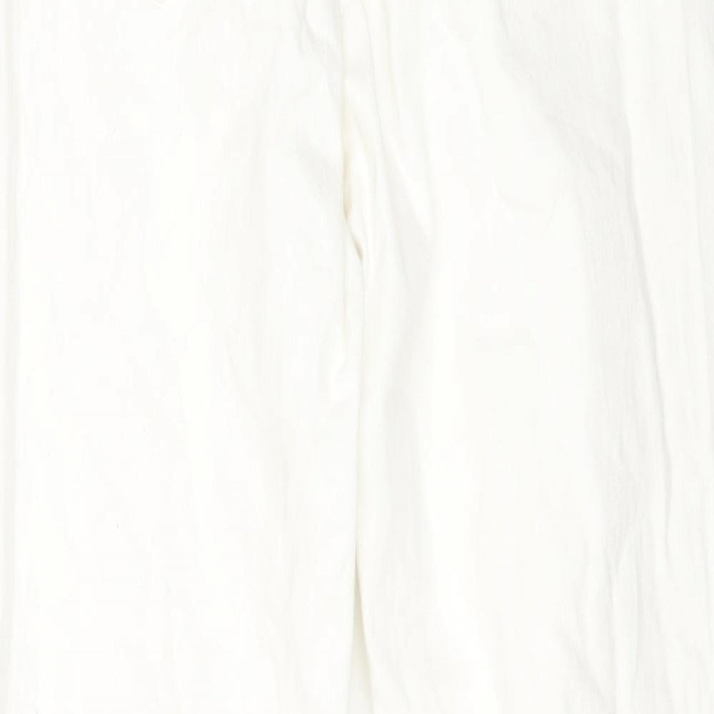 Marks and Spencer Womens White Cotton Tapered Jeans Size 8 L24 in Regular Button