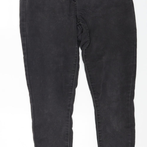 Marks and Spencer Womens Black Cotton Skinny Jeans Size 12 L24 in Regular Button