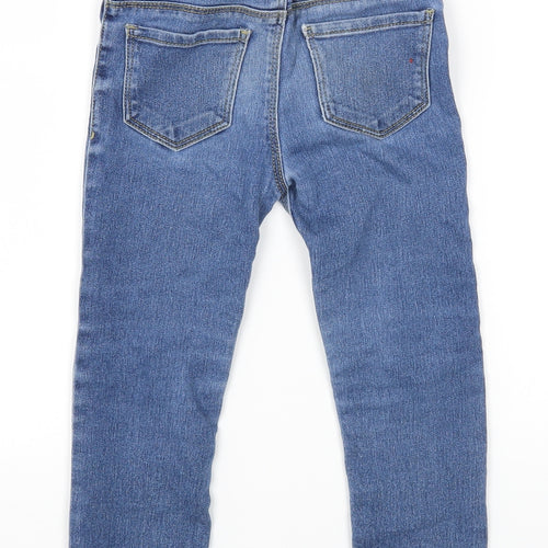 Denim & Co. Girls Blue Cotton Jegging Jeans Size 4-5 Years Regular Pullover