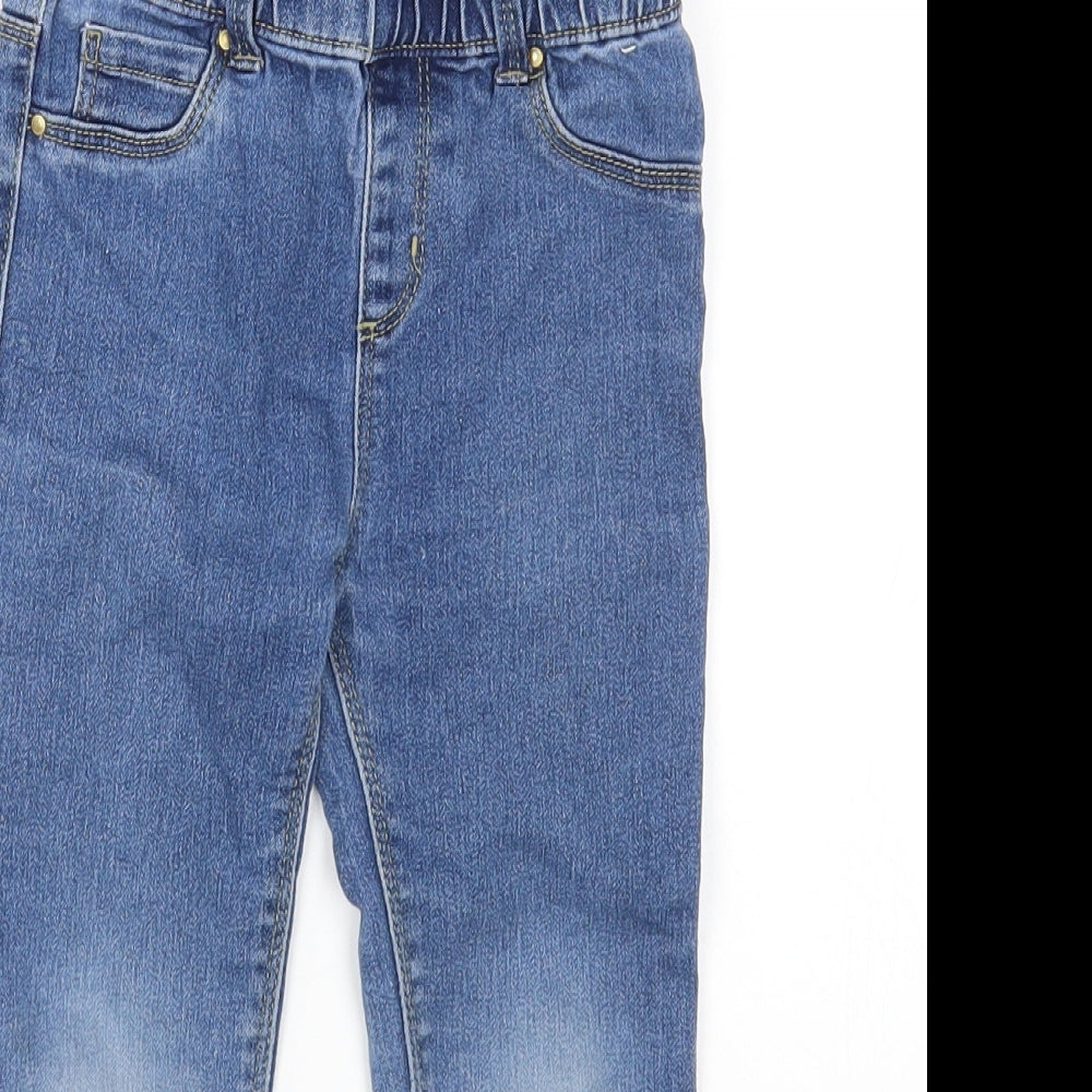 Denim & Co. Girls Blue Cotton Jegging Jeans Size 4-5 Years Regular Pullover
