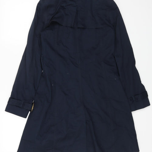 Marks and Spencer Womens Blue Trench Coat Coat Size 8 Button