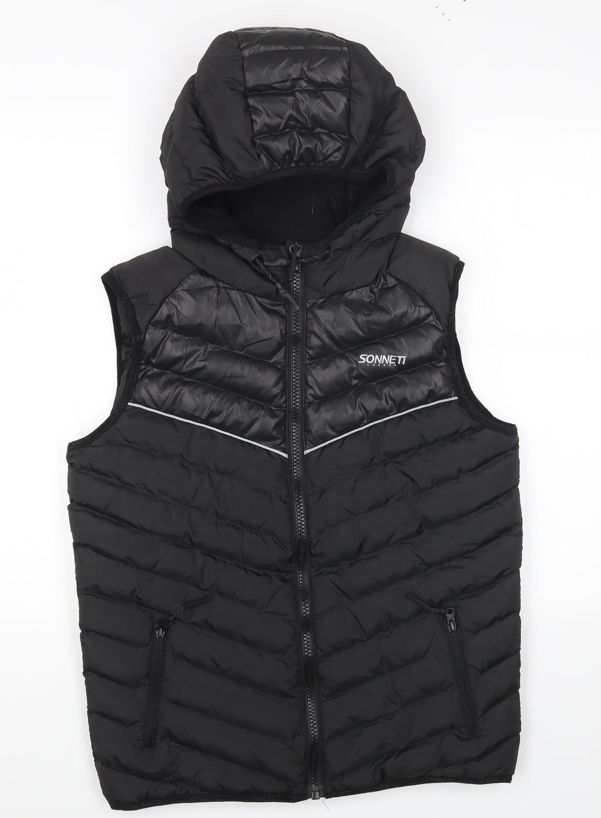 Sonneti Boys Black Gilet Waistcoat Size 13-14 Years Zip