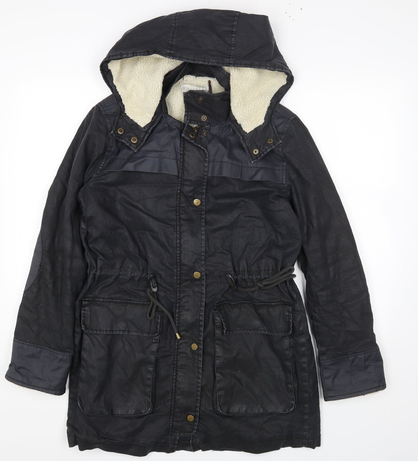 Whistles Womens Black Jacket Coat Size 8 Zip