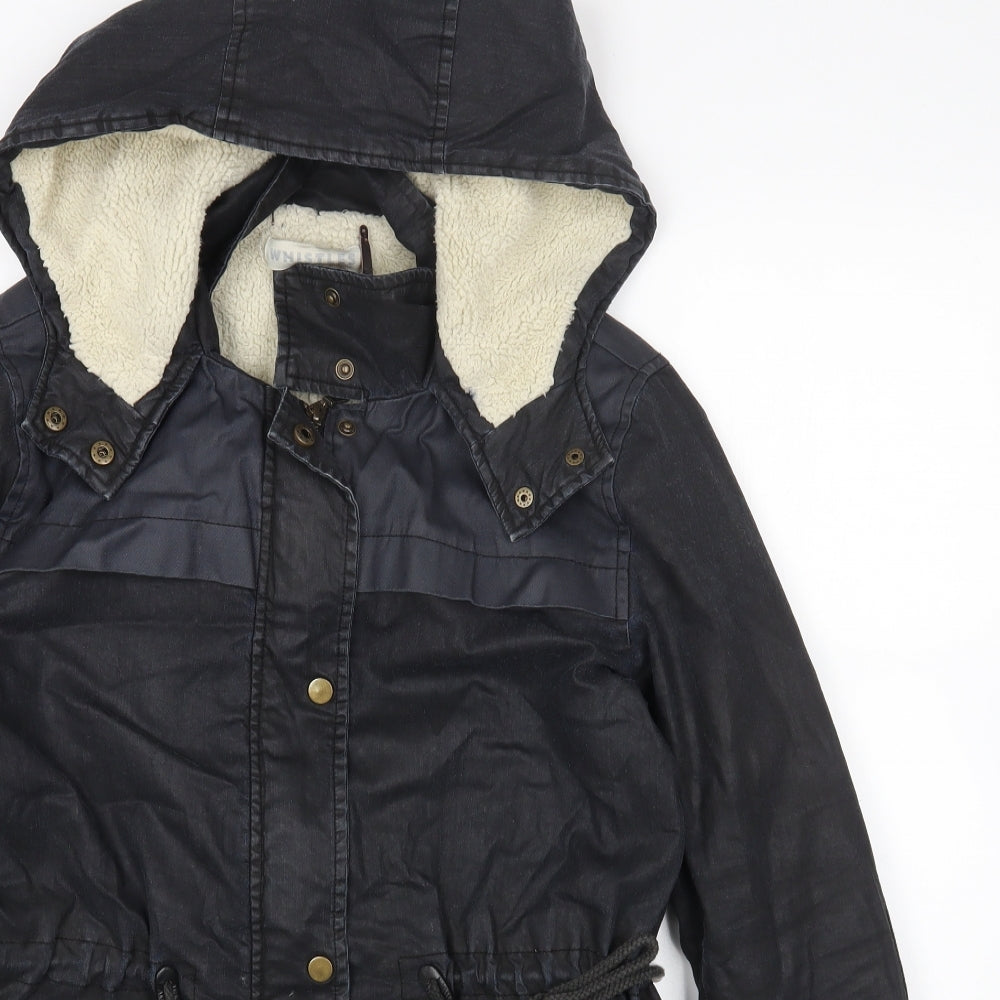 Whistles Womens Black Jacket Coat Size 8 Zip