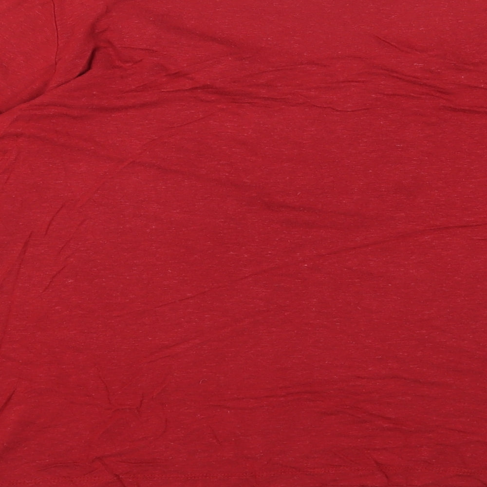 Per Una Womens Red Viscose Basic T-Shirt Size 18 Boat Neck
