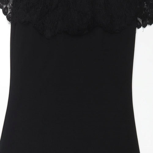 Lipsy Womens Black Polyester Bodycon Size 12 Off the Shoulder Pullover