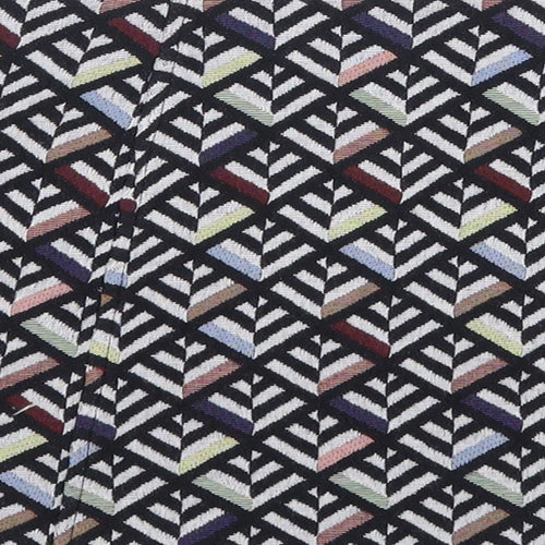 Zara Womens Multicoloured Geometric Cotton A-Line Skirt Size S Zip