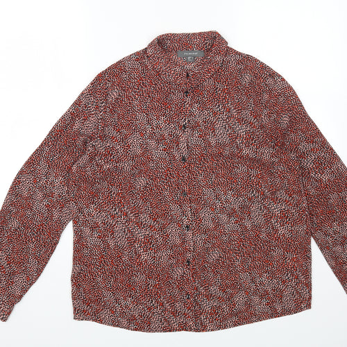 Primark Womens Multicoloured Geometric Polyester Basic Button-Up Size 10 Collared