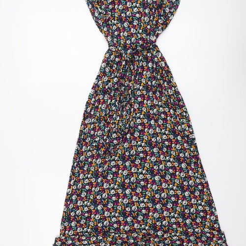 French Connection Womens Multicoloured Floral Viscose Maxi Size 6 V-Neck Pullover