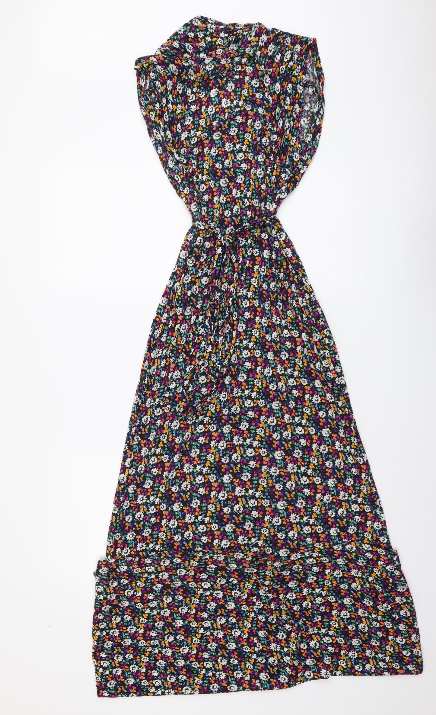French Connection Womens Multicoloured Floral Viscose Maxi Size 6 V-Neck Pullover