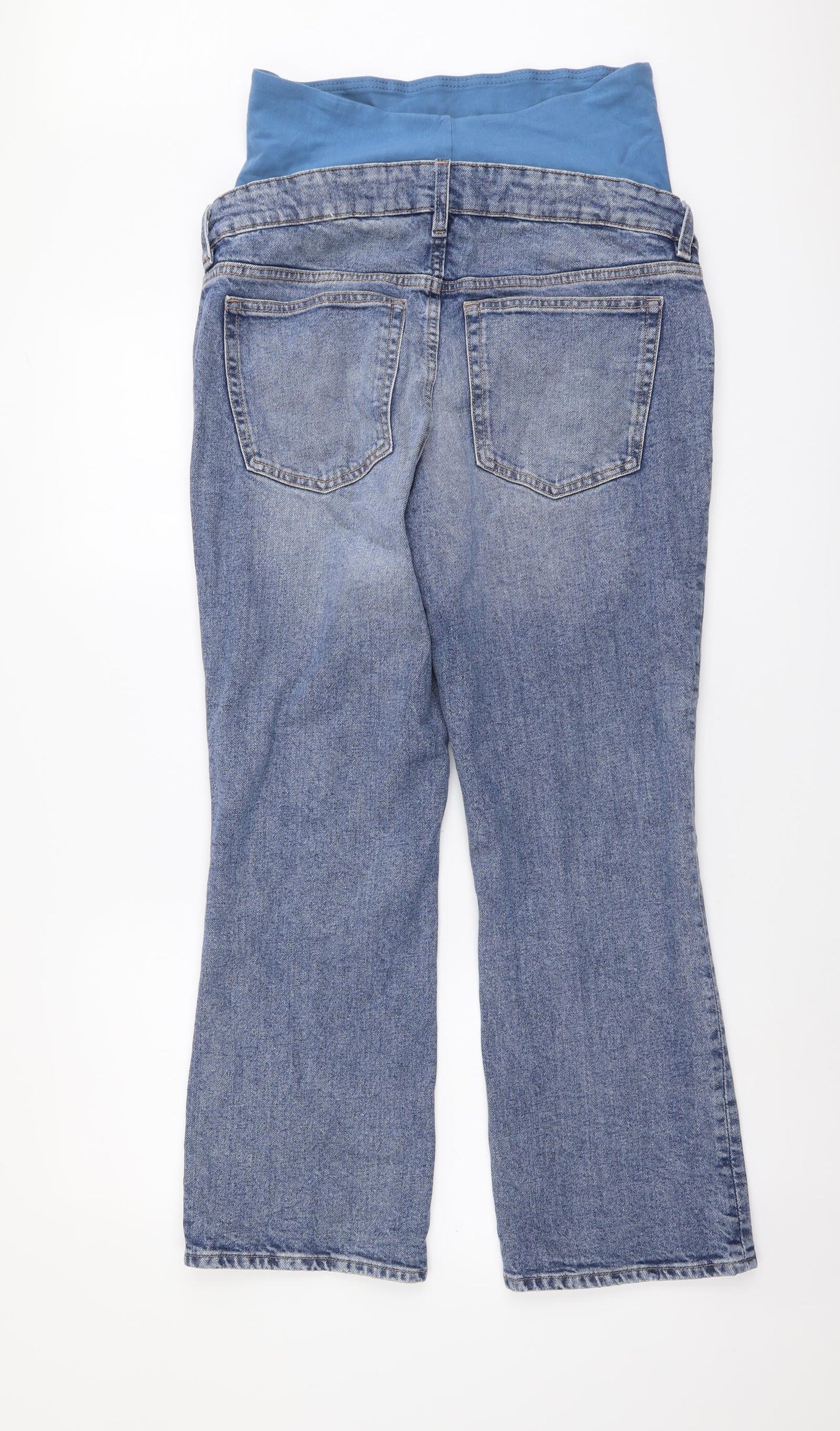 H&M Womens Blue Cotton Bootcut Jeans Size M L27 in Regular Button