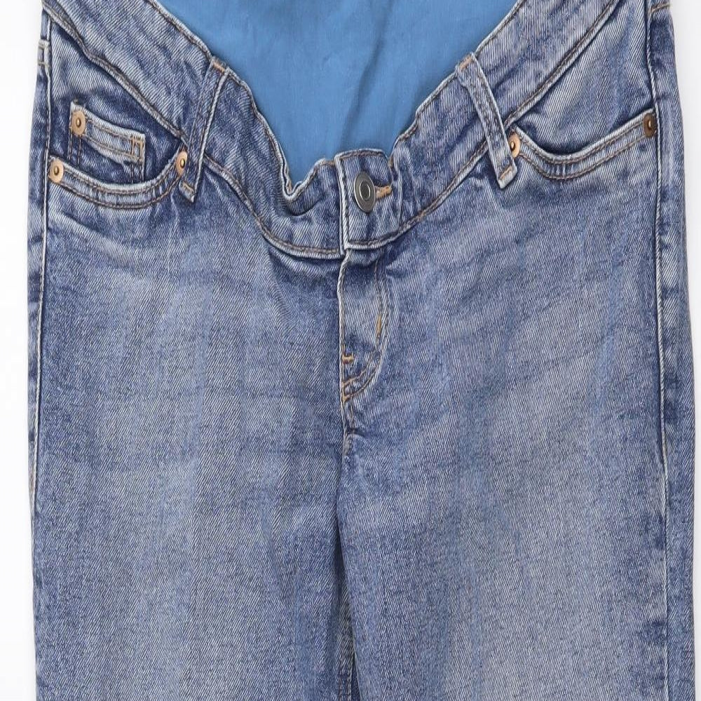 H&M Womens Blue Cotton Bootcut Jeans Size M L27 in Regular Button