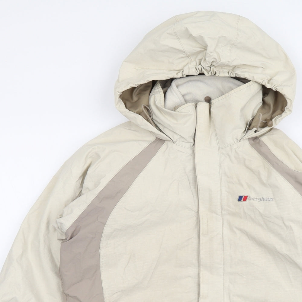 Berghaus Womens Beige Rain Coat Jacket Size 10 Zip