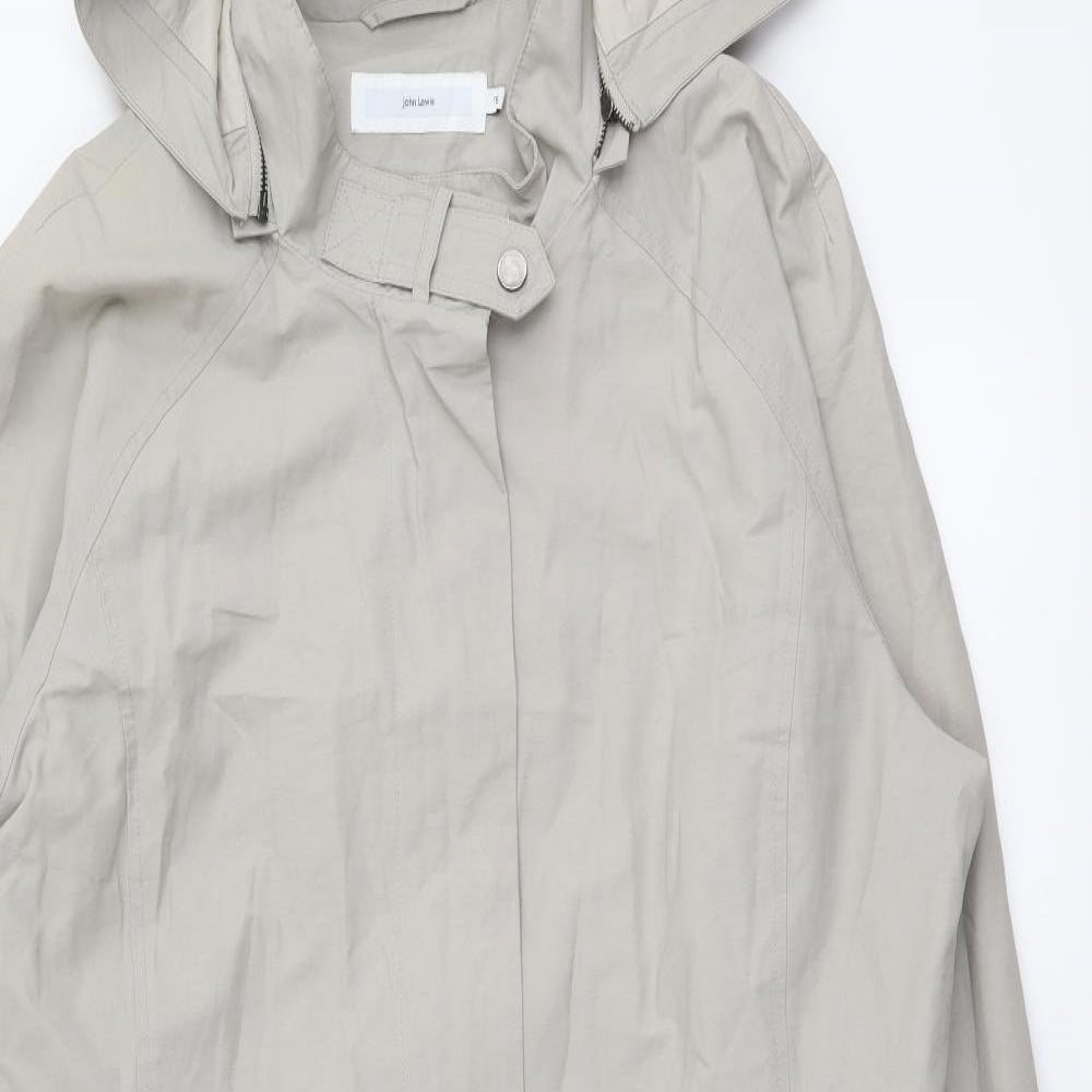 John Lewis Womens Beige Rain Coat Coat Size 18 Zip