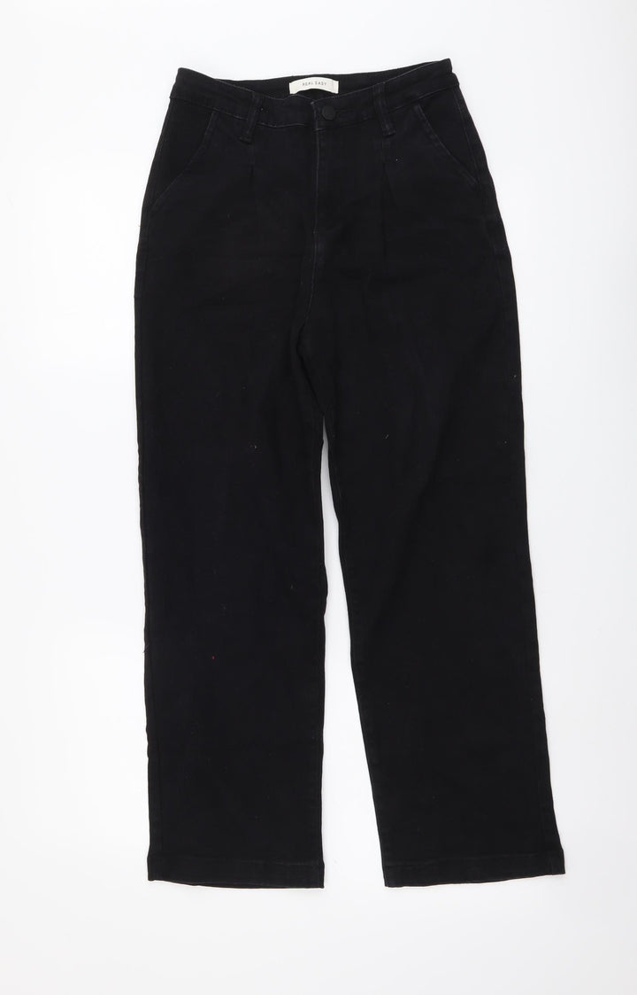 Real Easy Womens Black Cotton Straight Jeans Size M L25 in Regular Button
