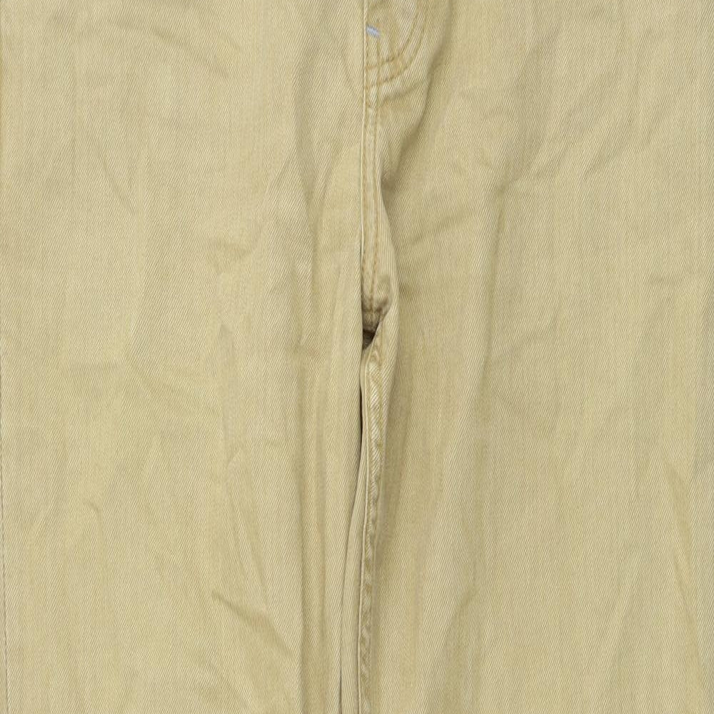 White Stuff Mens Beige Cotton Straight Jeans Size 32 in L31 in Regular Button