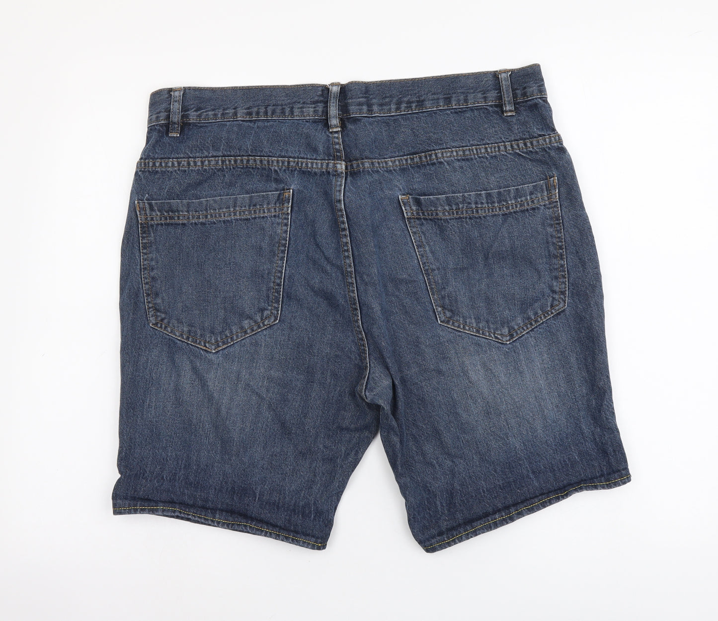 Brave Soul Mens Blue Cotton Bermuda Shorts Size L L8 in Regular Button