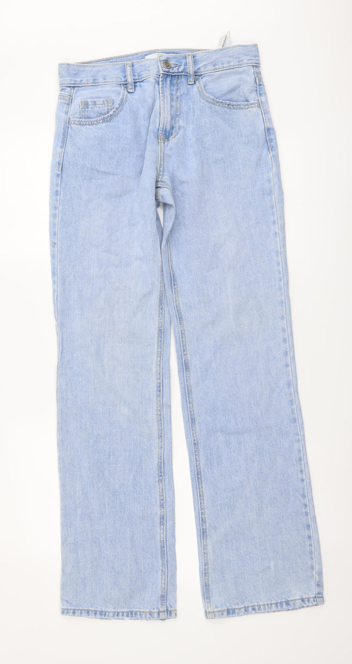 STR Womens Blue Cotton Flared Jeans Size 6 L32 in Regular Button