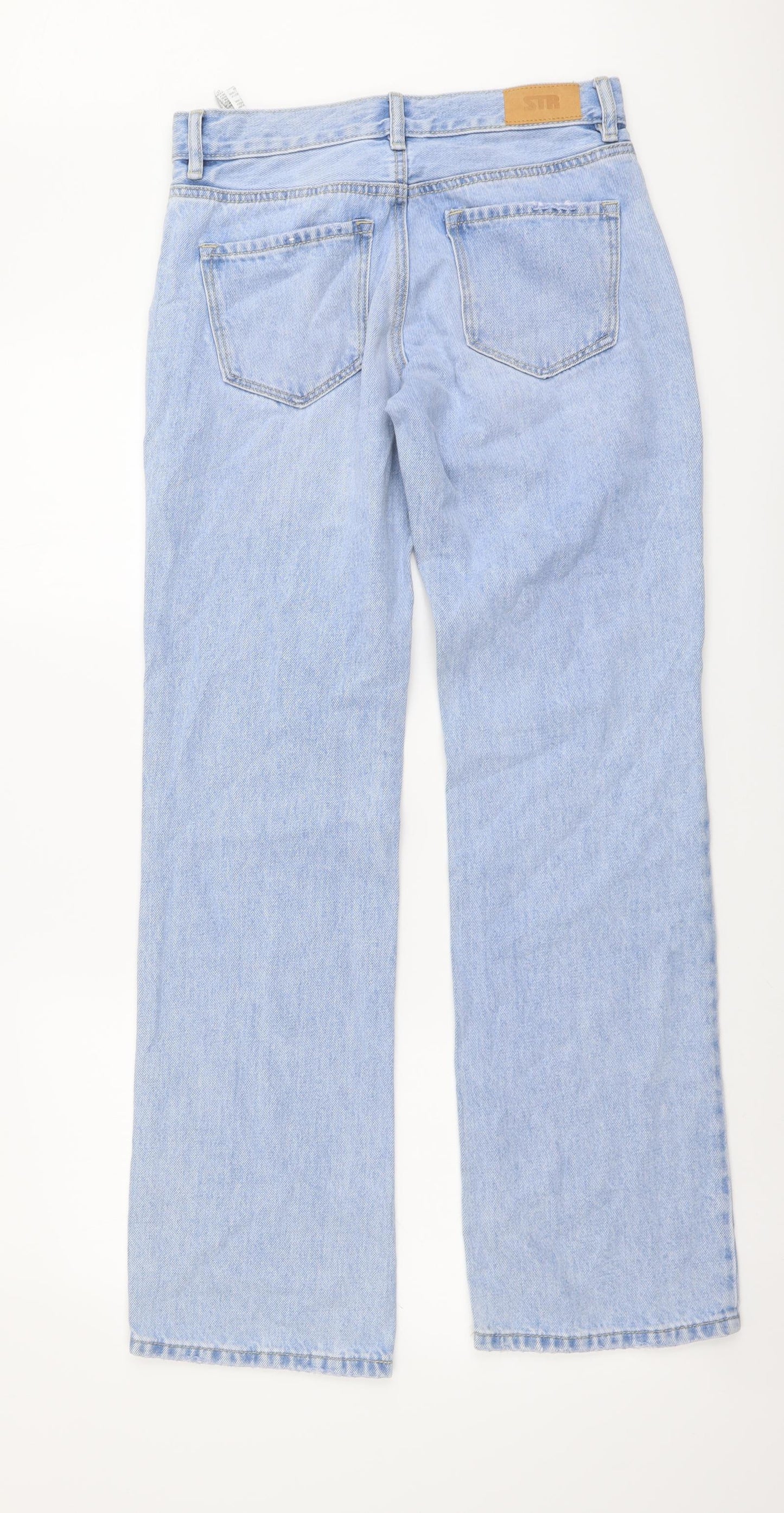 STR Womens Blue Cotton Flared Jeans Size 6 L32 in Regular Button