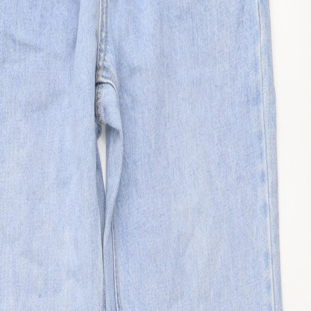 STR Womens Blue Cotton Flared Jeans Size 6 L32 in Regular Button