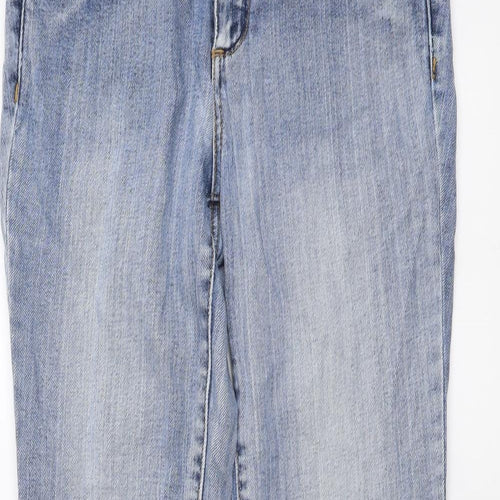 Wards Womens Blue Cotton Bootcut Jeans Size 28 in L32 in Regular Button