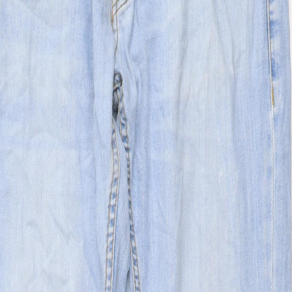 Zara Mens Blue Cotton Skinny Jeans Size L L32 in Regular Button
