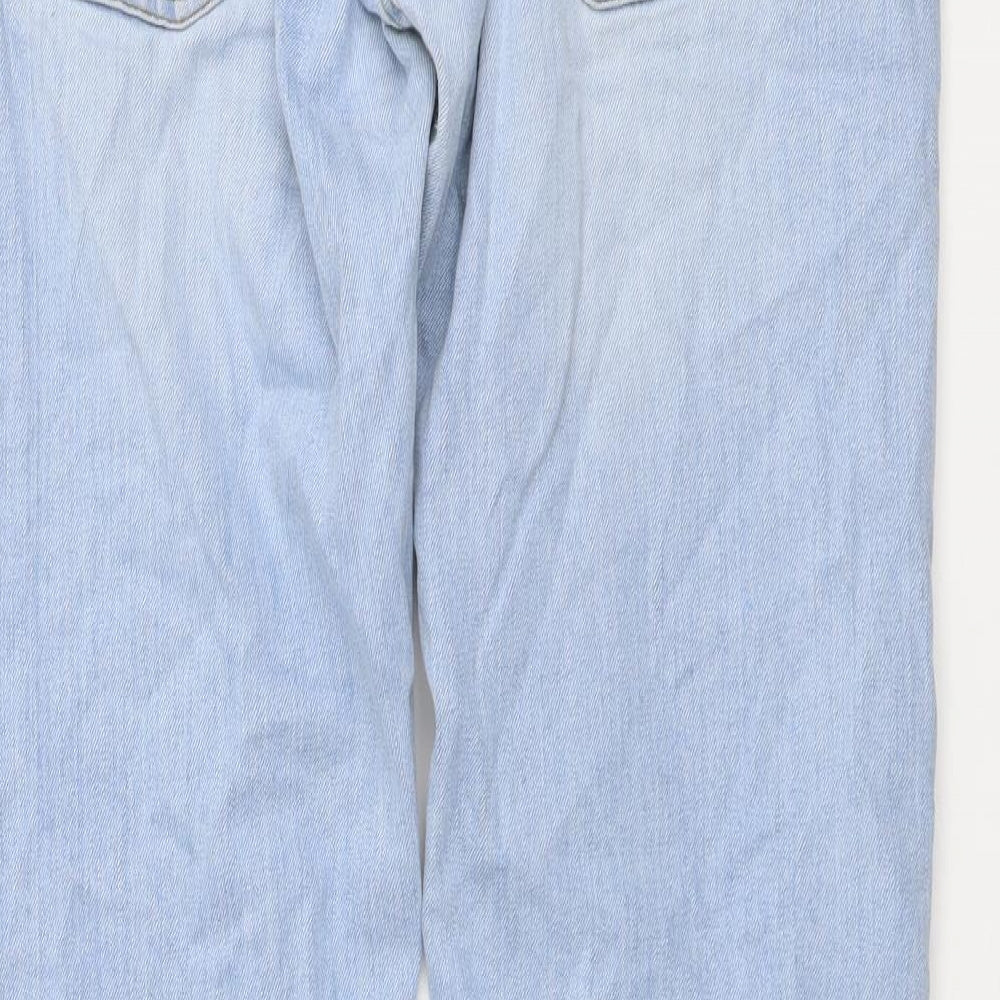 Zara Mens Blue Cotton Skinny Jeans Size L L32 in Regular Button