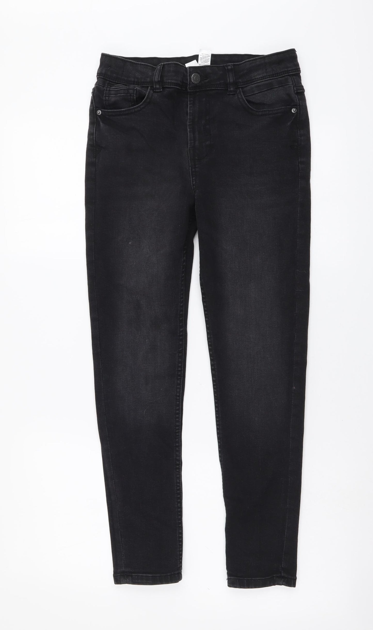 George Boys Black Cotton Skinny Jeans Size 11-12 Years Regular Button