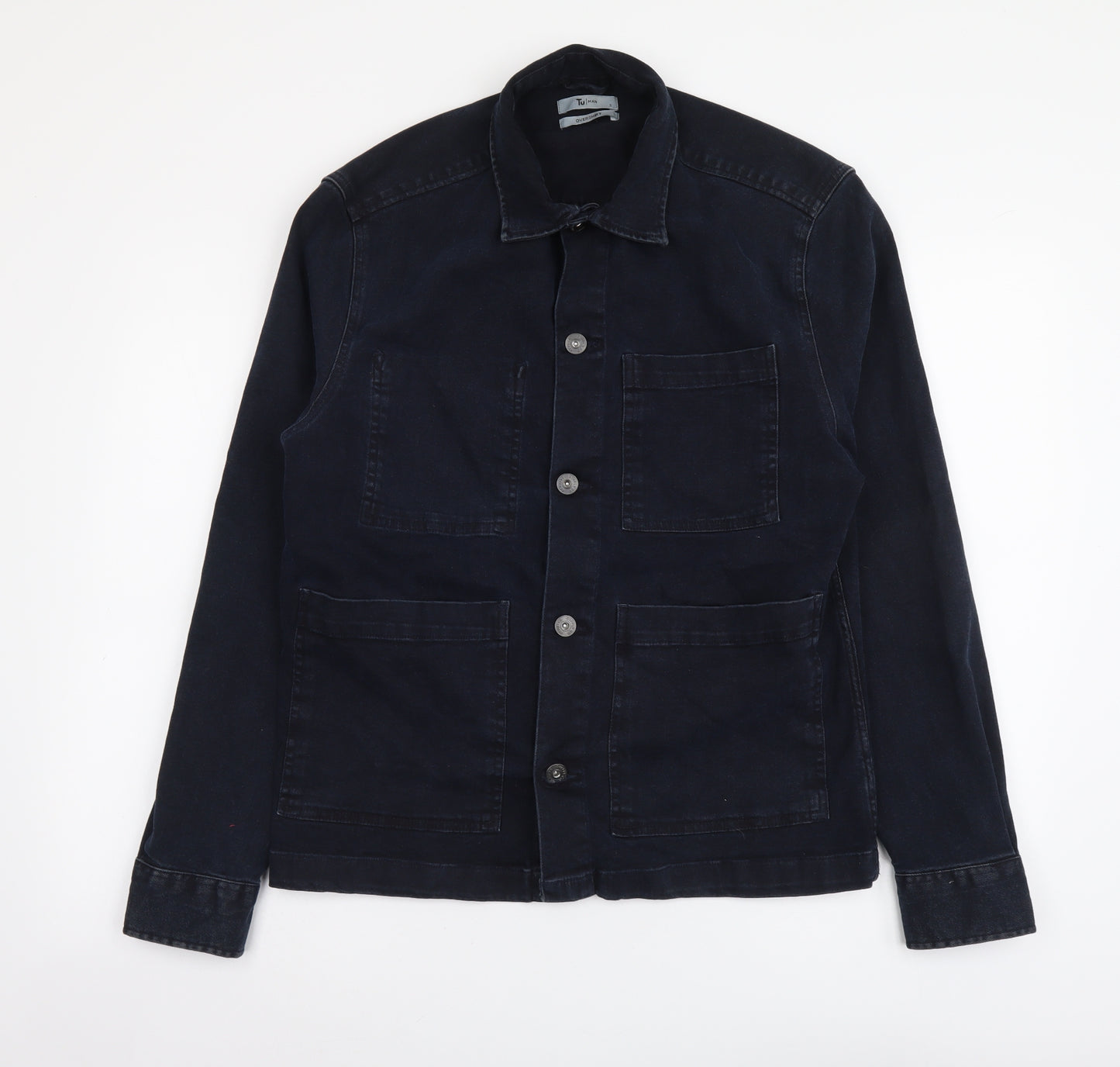 TU Mens Blue Jacket Size S Button