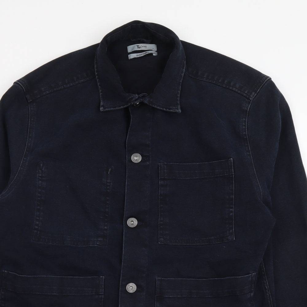 TU Mens Blue Jacket Size S Button