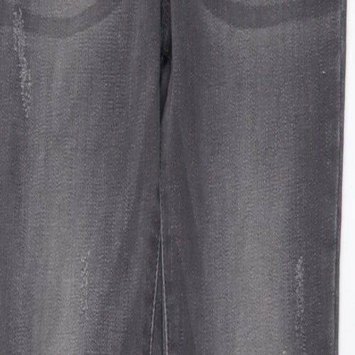 F&F Womens Grey Cotton Skinny Jeans Size 8 L30 in Regular Button
