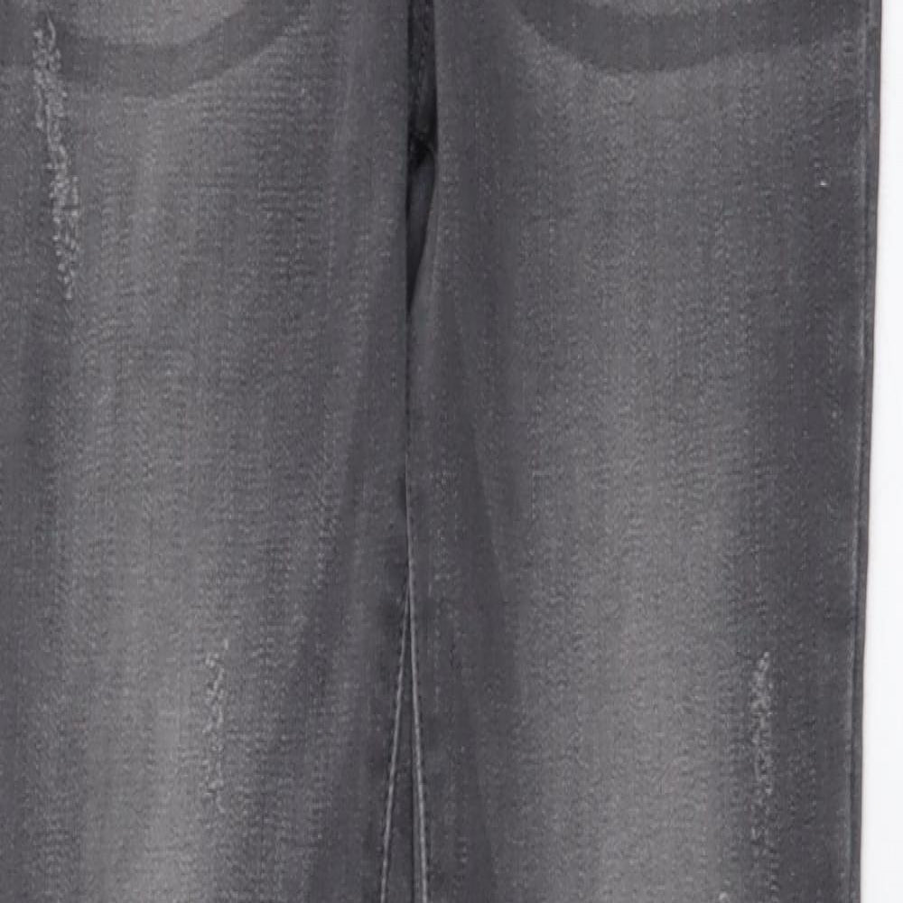 F&F Womens Grey Cotton Skinny Jeans Size 8 L30 in Regular Button