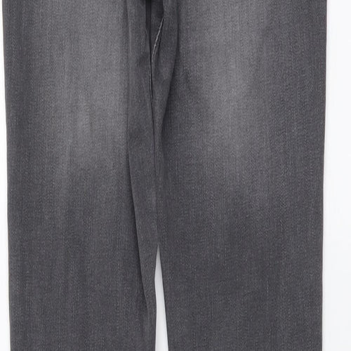 F&F Womens Grey Cotton Skinny Jeans Size 8 L30 in Regular Button