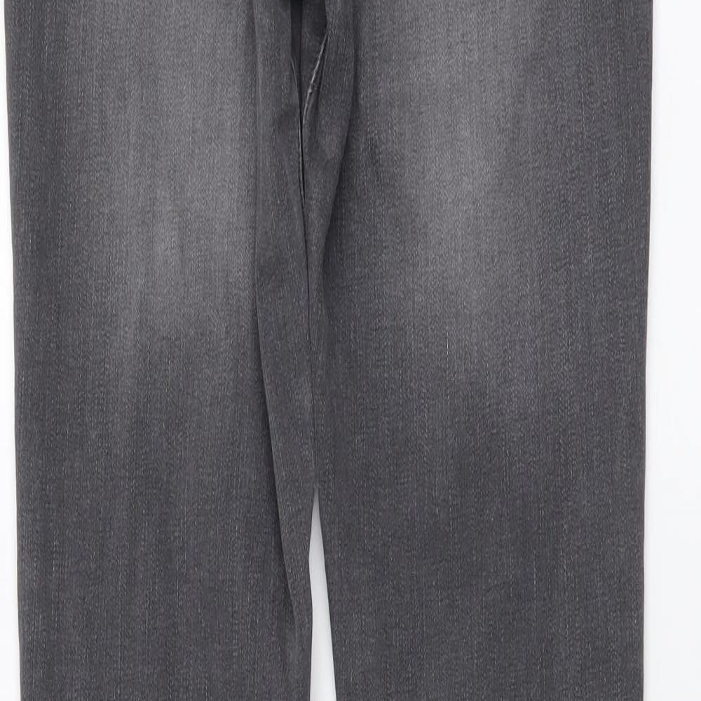 F&F Womens Grey Cotton Skinny Jeans Size 8 L30 in Regular Button