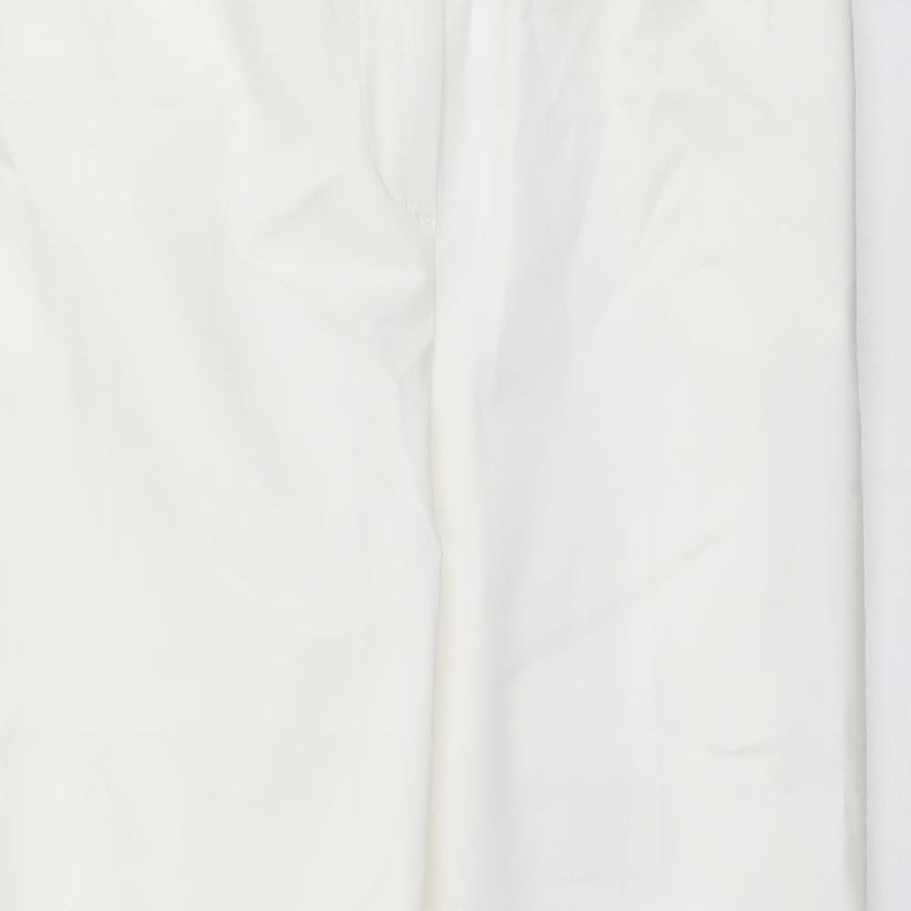 Marks and Spencer Womens Ivory Cotton Chino Trousers Size 8 L28 in Regular Button