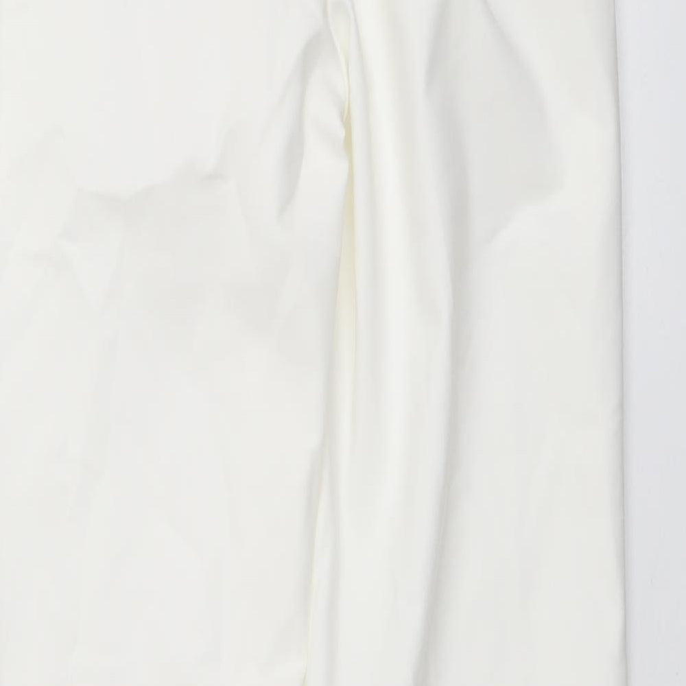 Marks and Spencer Womens Ivory Cotton Chino Trousers Size 8 L28 in Regular Button