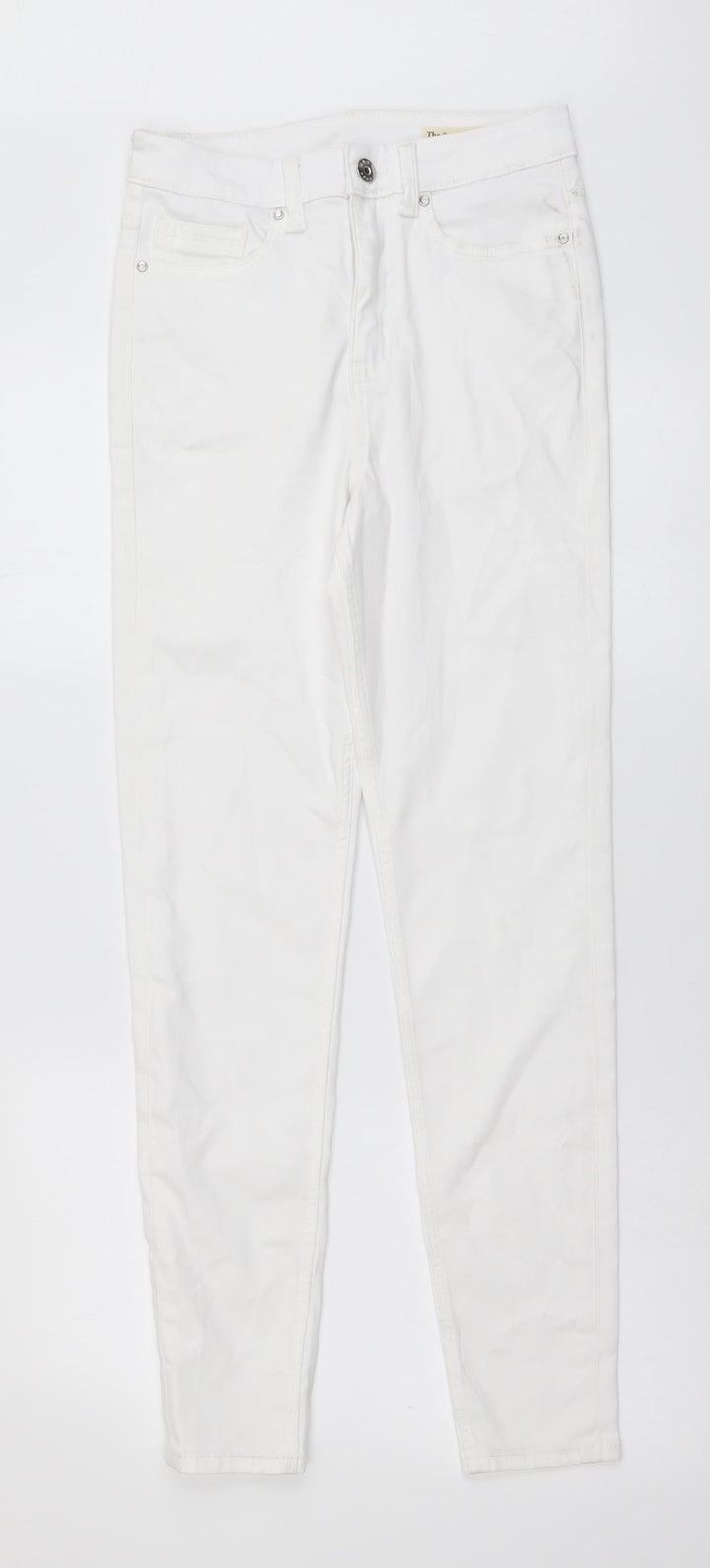 Marks and Spencer Womens White Cotton Skinny Jeans Size 8 L29 in Regular Button