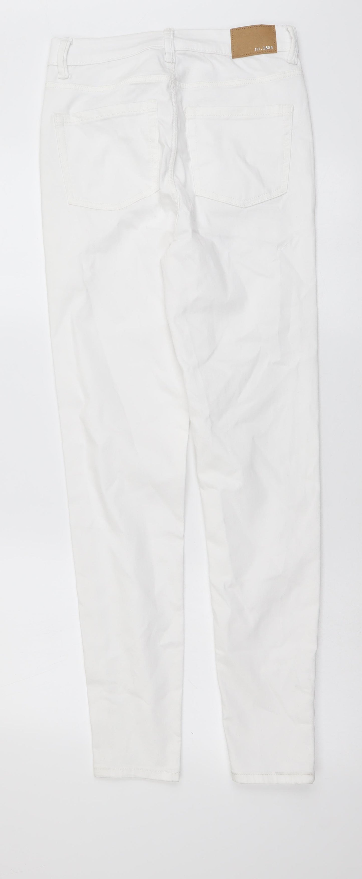 Marks and Spencer Womens White Cotton Skinny Jeans Size 8 L29 in Regular Button